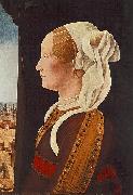 Ercole Roberti Portrait of Ginevra Bentivoglio oil on canvas